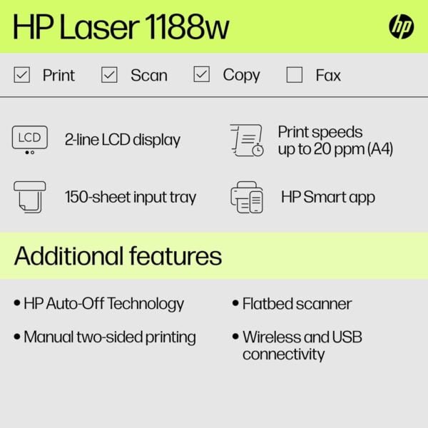 HP Laser 1188W Printer