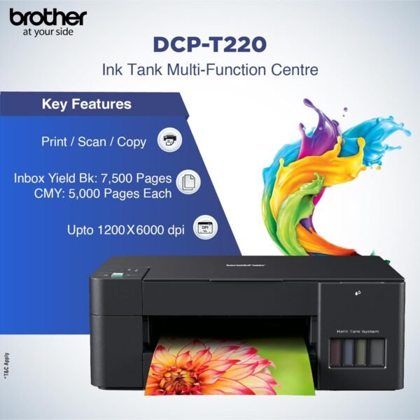 BROTHER DCP-T220 INK TANK PRINTER (P,S,C,)