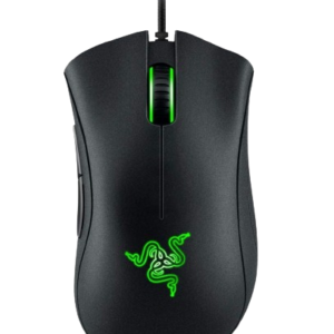 Razer DeathAdder Essential Wired Gaming Mouse Precision control with Single-Color Green Lighting (black)