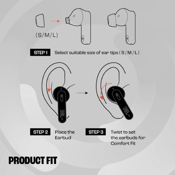 JBL Tune 235NC in Ear Wireless ANC Earbuds (TWS), Massive 40Hrs Playtime with Speed Charge, Customizable Bass with Headphones App, 4 Mics for Perfect Calls, Google Fast Pair, Bluetooth 5.2 (Black) - Image 4