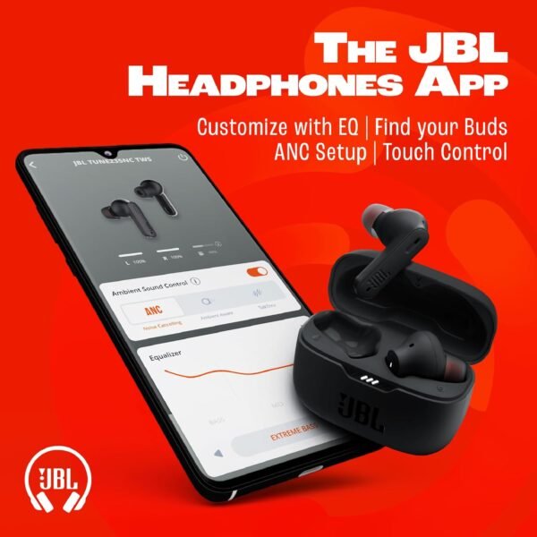 JBL Tune 235NC in Ear Wireless ANC Earbuds (TWS), Massive 40Hrs Playtime with Speed Charge, Customizable Bass with Headphones App, 4 Mics for Perfect Calls, Google Fast Pair, Bluetooth 5.2 (Black) - Image 7