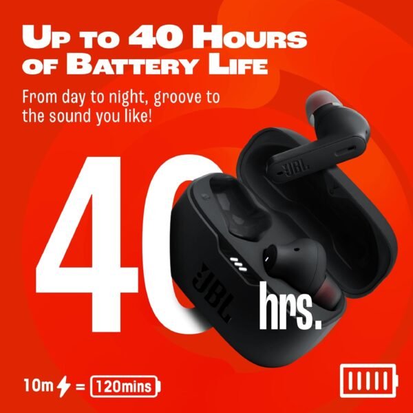 JBL Tune 235NC in Ear Wireless ANC Earbuds (TWS), Massive 40Hrs Playtime with Speed Charge, Customizable Bass with Headphones App, 4 Mics for Perfect Calls, Google Fast Pair, Bluetooth 5.2 (Black) - Image 6