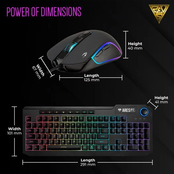Gamdias Ares P2-Lite (2 in 1 Combo) | Full-Size RGB Membrane Keyboard & Gaming Mouse | Ergonomic Design | with Lighting Effects | Aesthetic Gaming Setup - Image 7