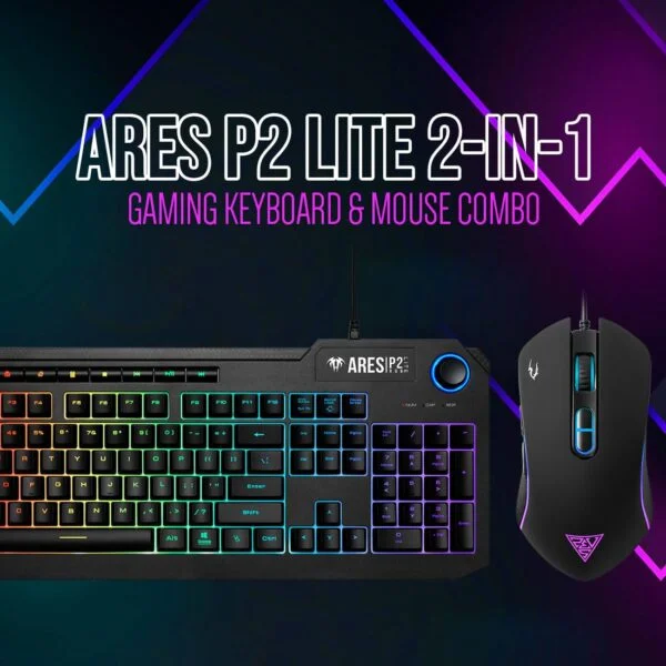 Gamdias Ares P2-Lite (2 in 1 Combo) | Full-Size RGB Membrane Keyboard & Gaming Mouse | Ergonomic Design | with Lighting Effects | Aesthetic Gaming Setup - Image 2
