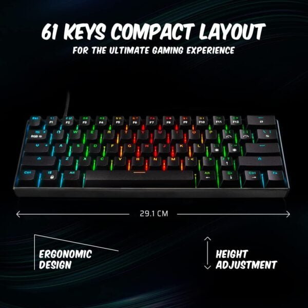 Cosmic Byte CB-GK-21 Themis 61 Key Mechanical Per Key RGB Gaming Keyboard with Outemu Blue Switches and Software (Black, USB-A Connectivity) - Image 4