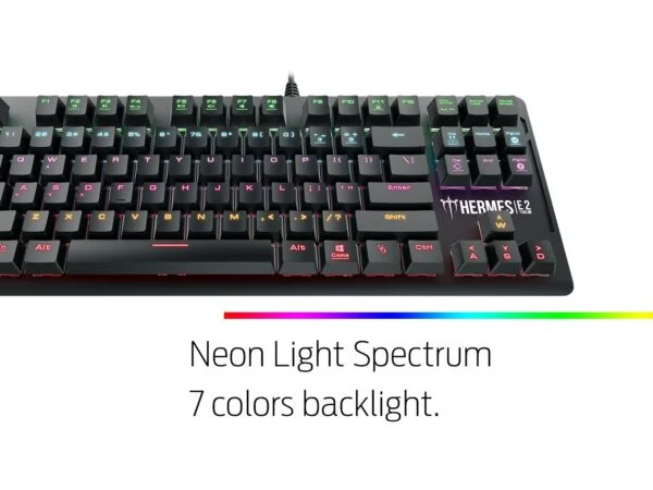 GAMDIAS 7 Colour Backlit Gaming USB Mechanical Keyboard with 87 Keys, Blue Switches, Anti-ghosting, Multimedia Control Key with Metal Plate, Combo (Multicolor, Hermes E2) - Image 2